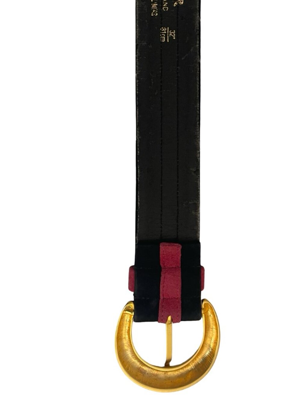 Jaeger Leather Belt 🇬🇧 Dark Navy & Pink Suede Trim – Size 32” - Picture 10 of 12